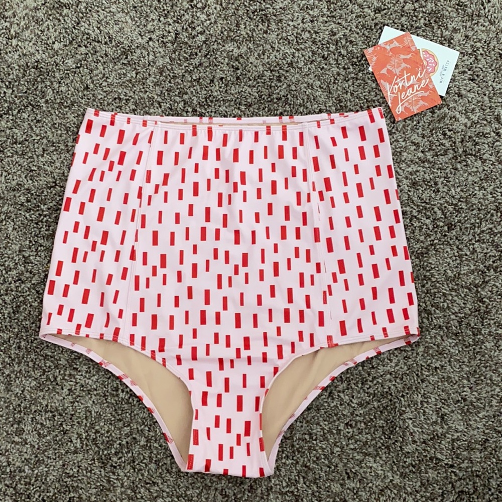 pink and red swim bottoms